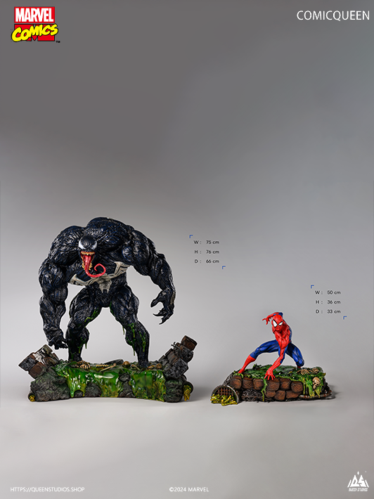Separated Display Spider-Man vs Fierce Venom 1-4 Scale Statue
