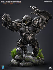 Front view of Optimus Primal-Beast Mode collectible with dynamic pose
