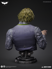 Back detail of Heath Ledger Joker 1 1 bust by Queen Studios