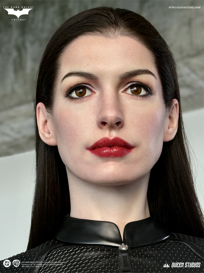 Premium Queen Studios 1:1 scale Catwoman statue with lifelike facial details and cinematic presentation