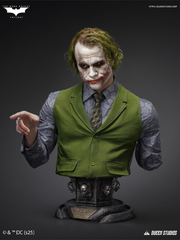 Queen Studios Joker life size bust with movie accurate makeup and expressive detail