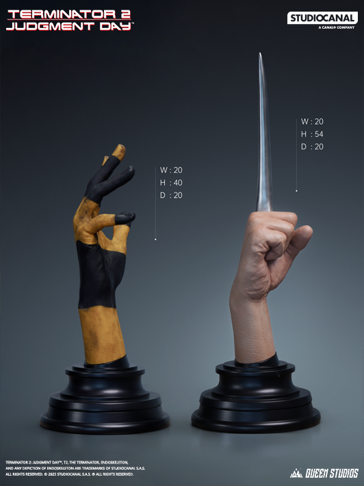 Queen Studios Terminator T-1000 1:1 Bust hand detail view