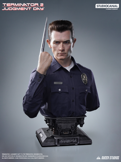 Queen Studios Terminator T-1000 1 1 Bust with elongated finger transformed into sharp spike weapon