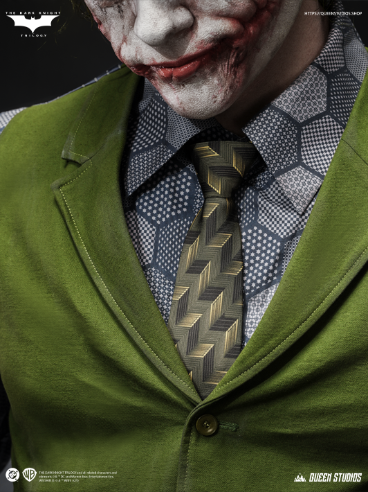Queen Studios The Joker life-size bust clothing detail from The Dark Knight