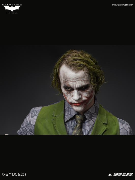 Queen Studios life size Joker collectible bust crafted with attention to every facial detail