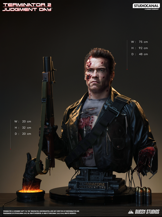 T-800 Battle Damaged Life-Size Bust - Queen Studios [Official]